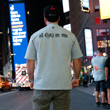 OZ Culture ALL EYEZ ON ME Oversized T-Shirt - Dark Grey