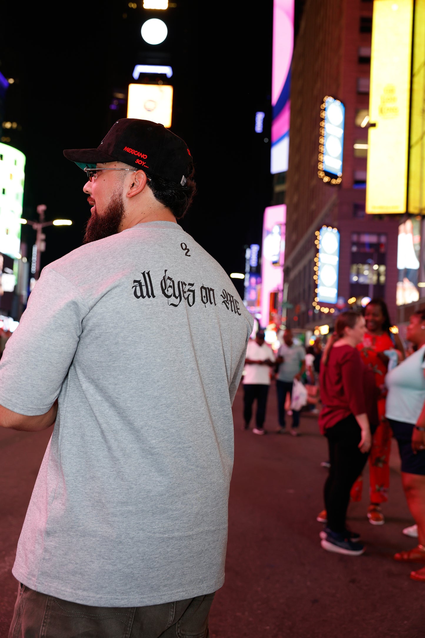 OZ Culture ALL EYEZ ON ME Oversized T-Shirt - Dark Grey